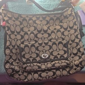 Coach Black and Tan Shoulder Bag